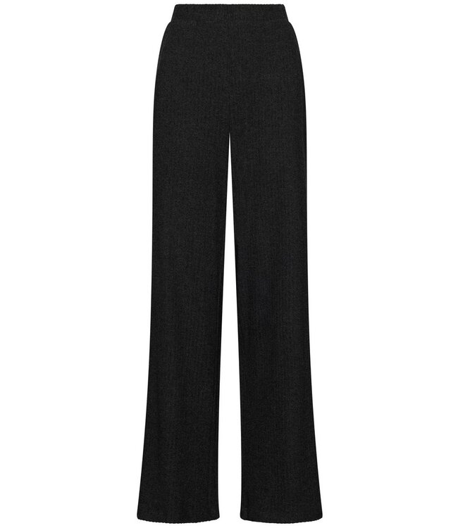 Luxe donkergrijs lounge relax-huispak 'soft subtle stripe'