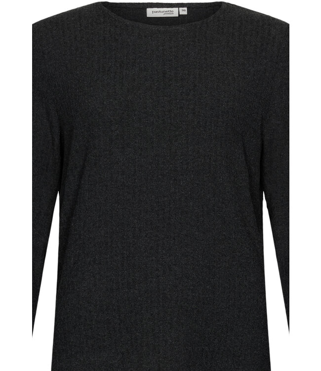 Luxe donkergrijs lounge relax-huispak 'soft subtle stripe'