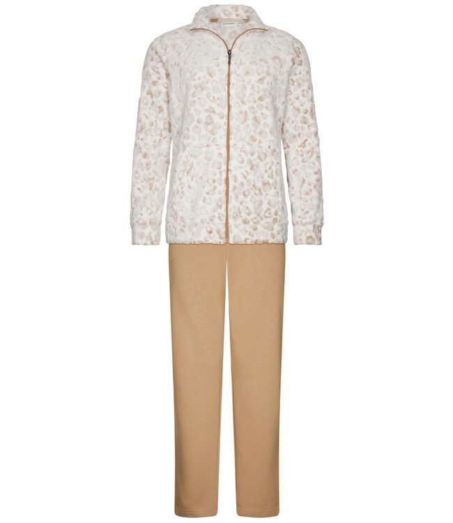 Dames lounge-huispak van zachte fleece ‘chic flower’