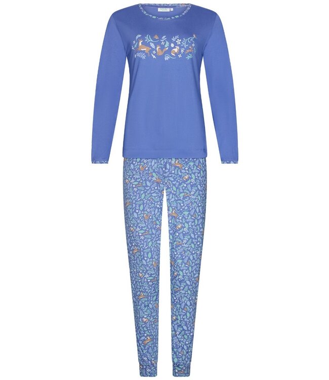 Dames pyjamaset met lange mouwen van bio-katoen 'woodland wildlife'
