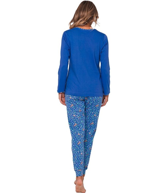 ladies long sleeve organic cotton pyjama set 'woodland wildlife'