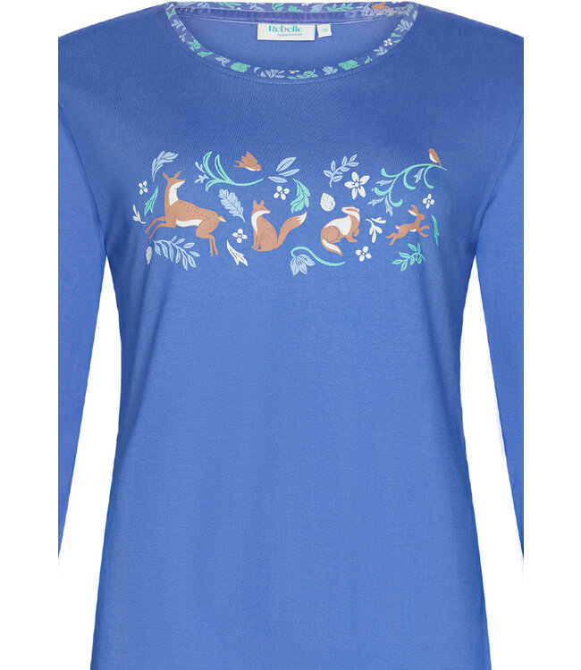 ladies long sleeve organic cotton pyjama set 'woodland wildlife'