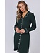 Luxe dames doorknoop nachthemd van katoen-interlock 'chic green beauty'