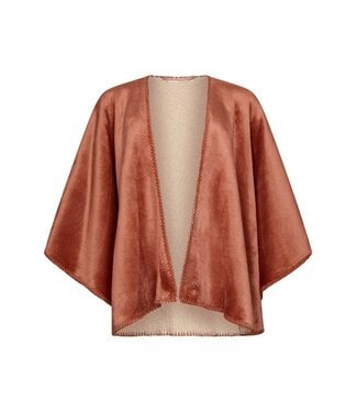 Pastunette Premium Warme, bruine, sherpa flanel-fleece cape 'stitch pretty'