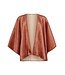 Warme, bruine, sherpa flanel-fleece cape 'stitch pretty'