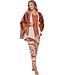 Warme, bruine, sherpa flanel-fleece cape 'stitch pretty'