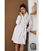 Luxe zachte flanel-fleece overslag ochtendjas 'soft stripes'
