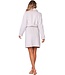 Luxe zachte flanel-fleece overslag ochtendjas 'soft stripes'