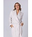 Luxe zachte flanel-fleece overslag ochtendjas 'soft stripes'