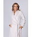 Luxe zachte flanel-fleece overslag ochtendjas 'soft stripes'