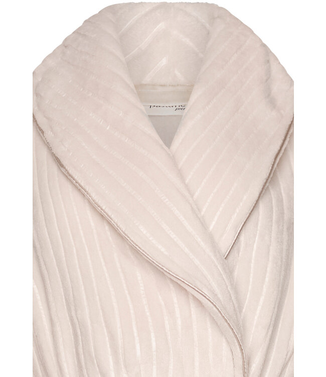 luxury soft flannel fleece wrap-over morning gown 'soft stripes'