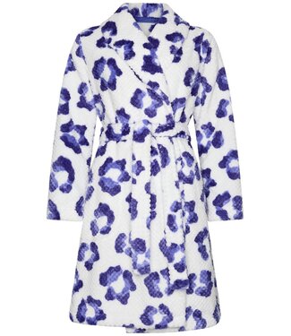 Rebelle embossed fleece wrap-over morninggown 'chic flower'