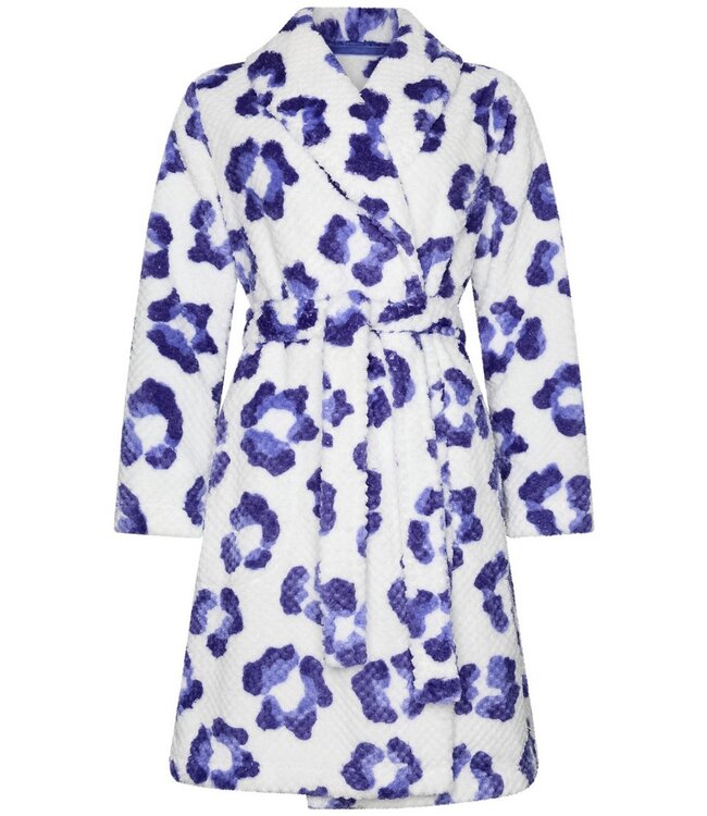 embossed fleece wrap-over morningown 'chic flower'