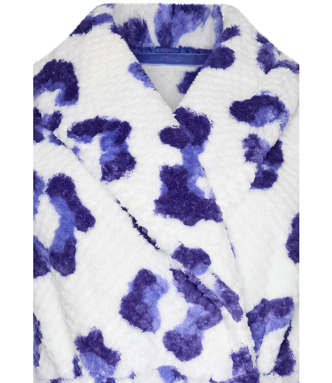 embossed fleece wrap-over morninggown 'chic flower'