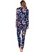 Viscose-elastaan-mix dames pyjama 'passion flower'