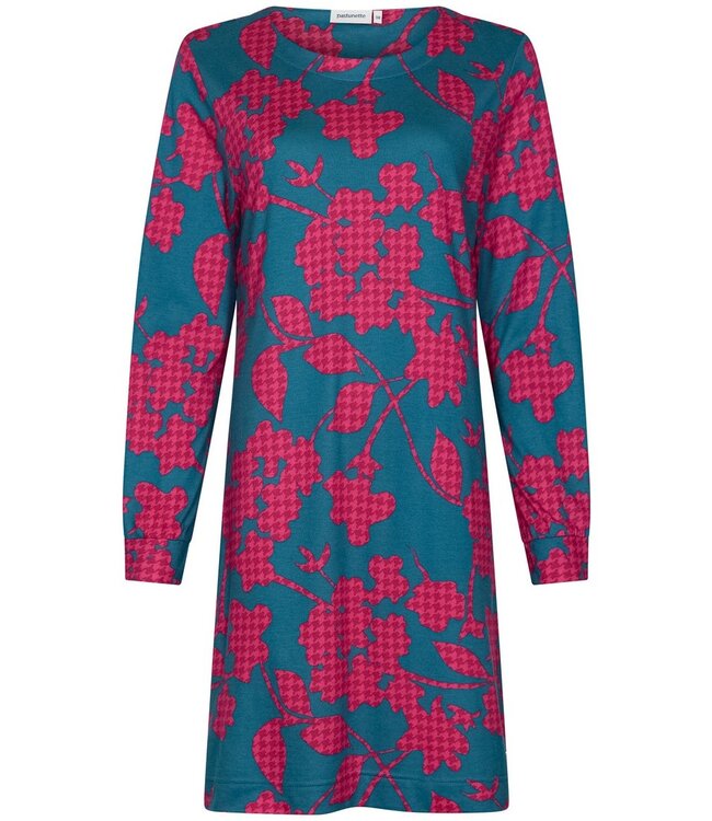 ladies long sleeve cotton-modal nightdress 'bold flower'