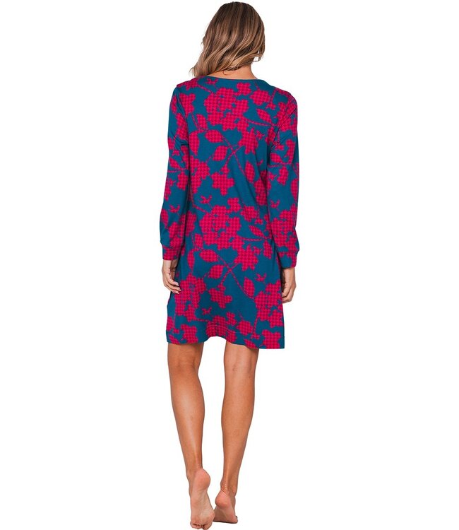 ladies long sleeve cotton-modal nightdress 'bold flower'