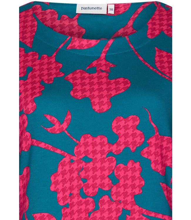 Dames nachthemd met lange mouwen van katoen-modal 'bold flower'