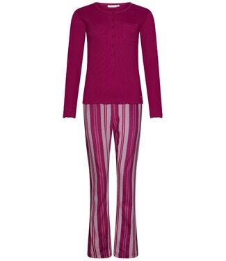 Rebelle Dames pyjamaset met knopen van bio-katoen 'smart stripes'