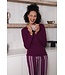 Dames pyjamaset met knopen van bio-katoen 'smart stripes'