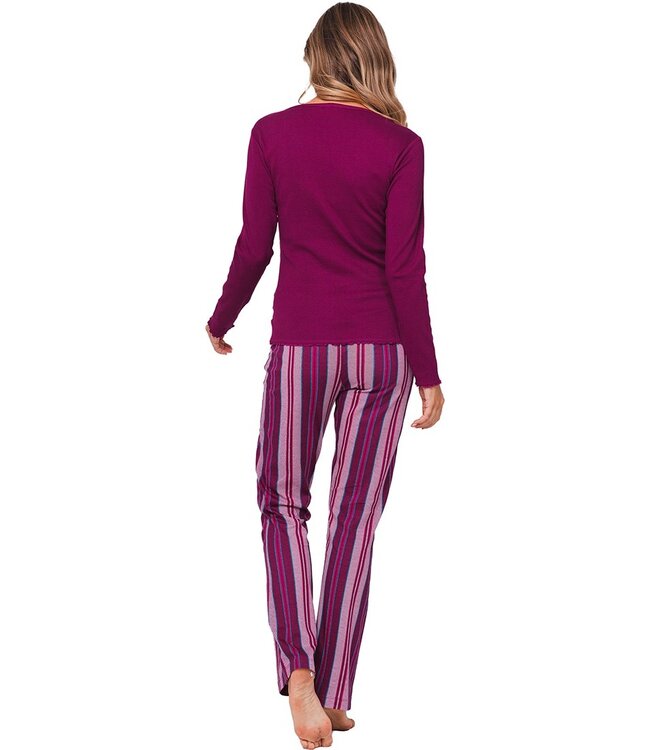 organic cotton pyjama set with buttons 'smart stripes'