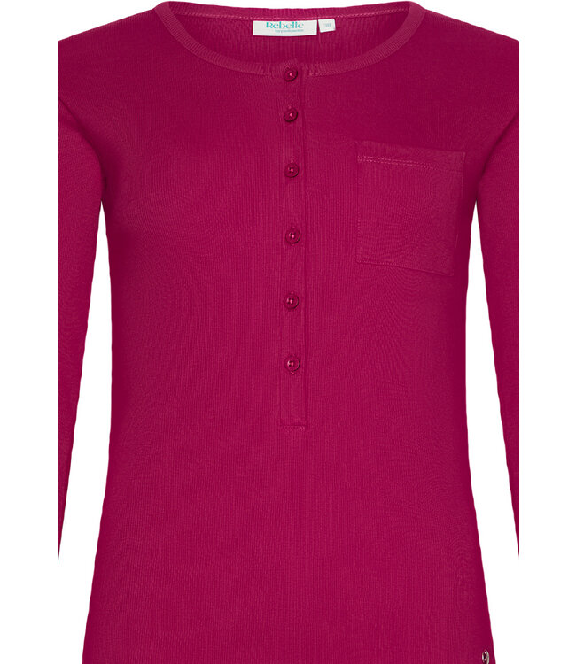 Dames pyjamaset met knopen van bio-katoen 'smart stripes'