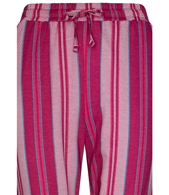 Dames pyjamaset met knopen van bio-katoen 'smart stripes'