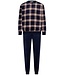 men's blue velvet home lounge suit 'modern checks'