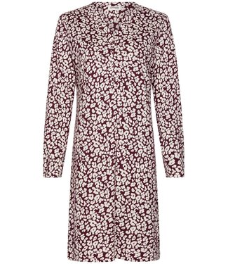 Pastunette Premium Rood, katoen-modal nachthemd met knopen 'little flowers'