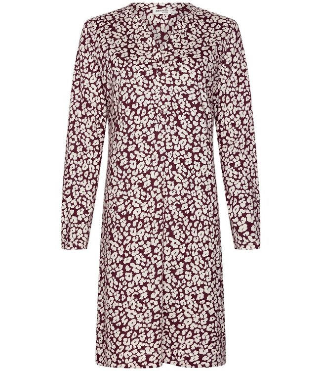 rich red cotton-modal nightdress with buttons 'little flowers'