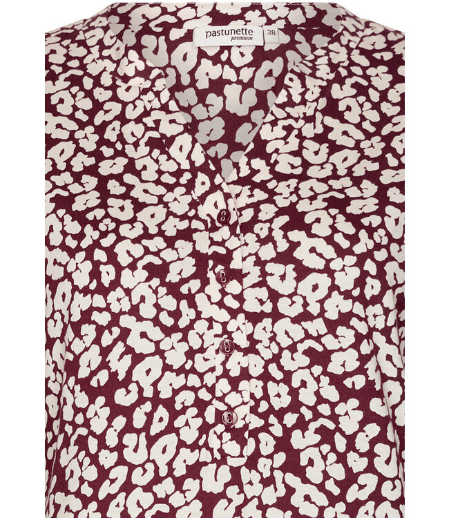 rich red cotton-modal nightdress with buttons 'little flowers'