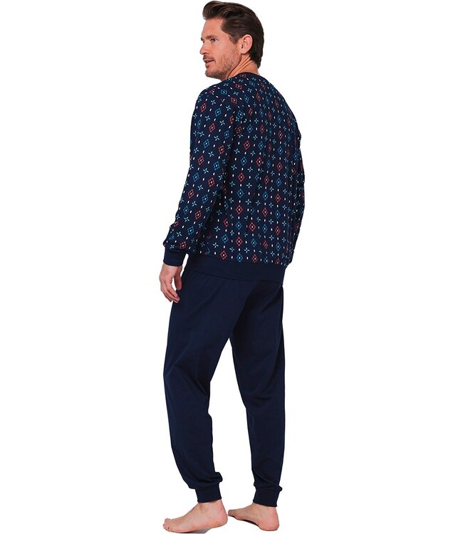 men's long sleeve cotton pyjama set with buttons 'just groovy'