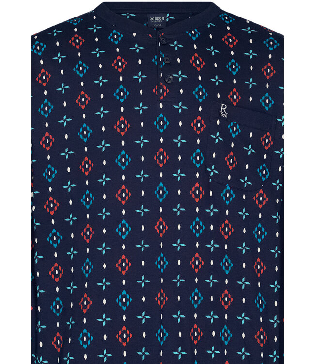 Heren pyjamaset met lange mouwen en knopen van katoen 'just groovy'