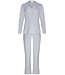 Pastunette Doorknoop dames pyjama van zachte, blauwe flanel fleece ‘soft stripes’