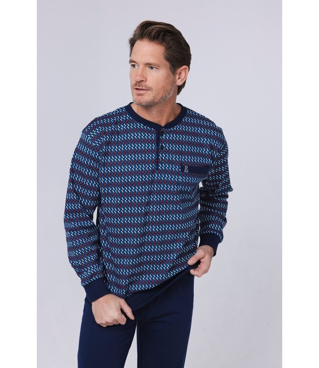 Heren pyjama met knopen van 100% katoen 'diamond dazzle'