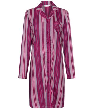 Rebelle Bio-katoenen doorknoop dames nachthemd 'smart stripes'
