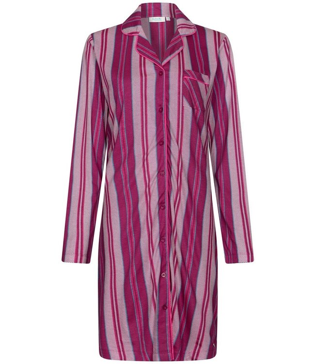 full button organic cotton nightdress 'smart stripes'