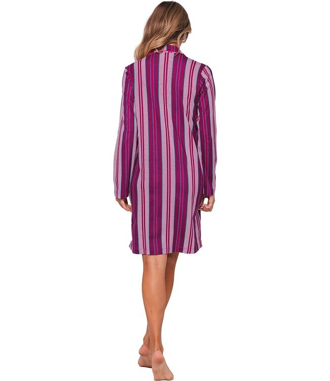 full button organic cotton nightdress 'smart stripes'