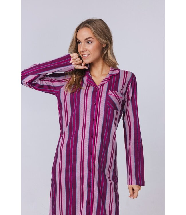 full button organic cotton nightdress 'smart stripes'