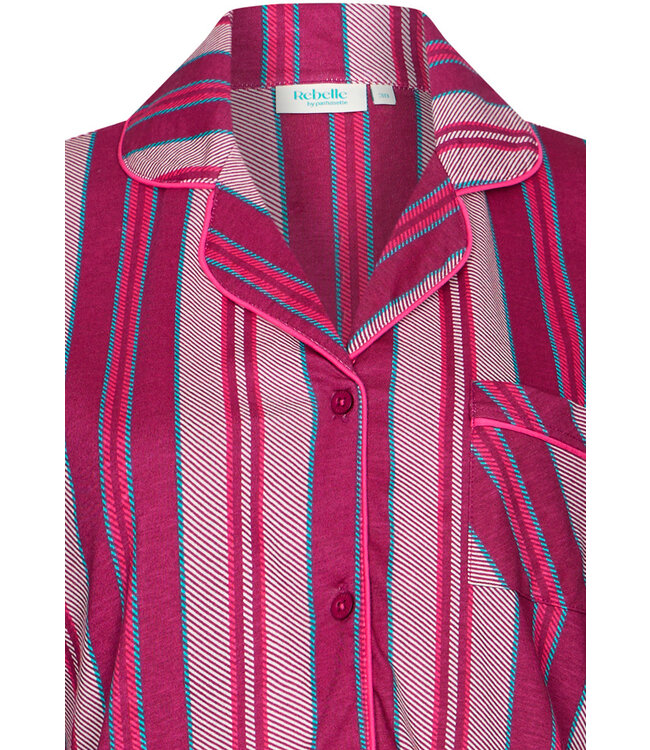 full button organic cotton nightdress 'smart stripes'