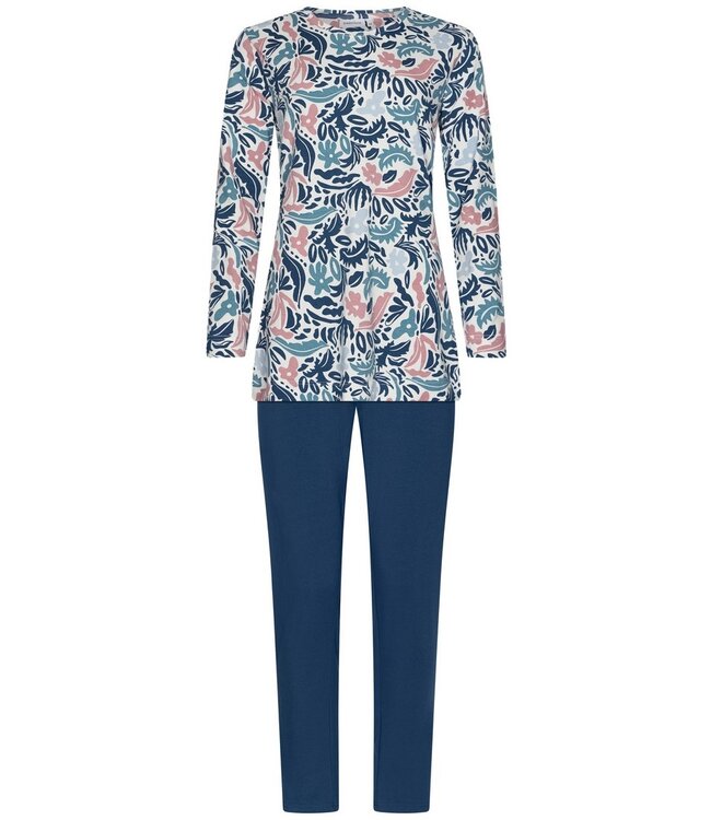 ladies long sleeve organic cotton-mix pyjama set 'arty leafs'