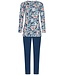 Pastunette Dames pyjama met lange mouwen van biologische katoen en elastan ‘Arty Leafs’