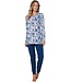 Dames pyjama met lange mouwen van biologische katoen en elastan ‘Arty Leafs’