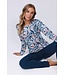 Dames pyjama met lange mouwen van biologische katoen en elastan ‘Arty Leafs’