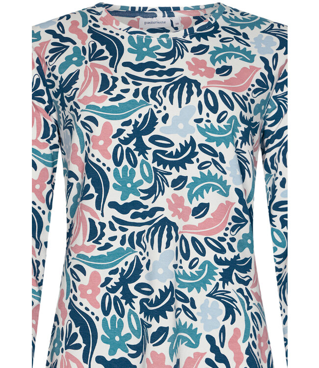 ladies long sleeve organic cotton-mix pyjama set 'arty leafs'