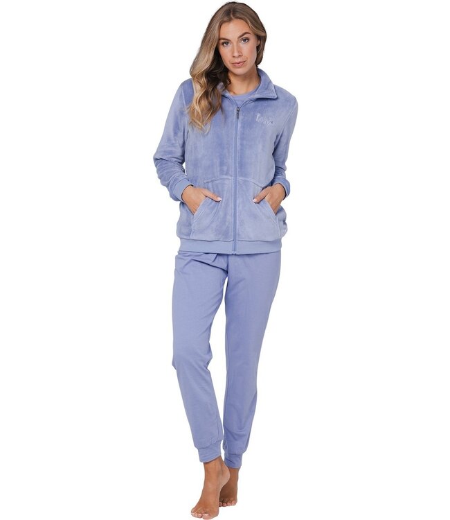 warm coral fleece lilac home lounge jacket 'lovely lilac'