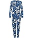 Pastunette Zachte, blauwe velours home-lounge pyjama ‘bold arty leaves’