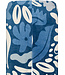 Zachte, blauwe velours home-lounge pyjama ‘bold arty leaves’