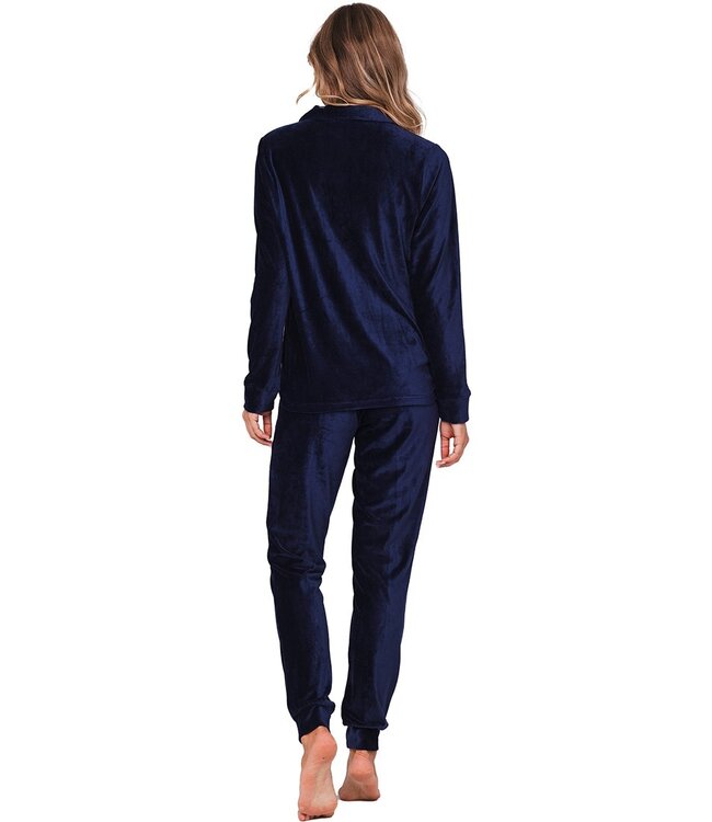 Luxe velours loungeset 'chic blue beauty'