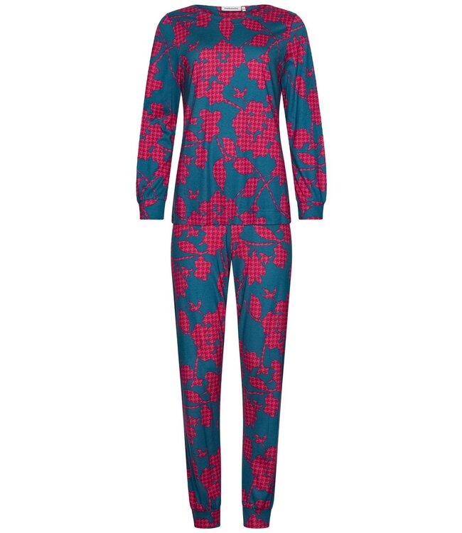 Dames pyjama met lange mouwen van katoen-modal 'bold flower'